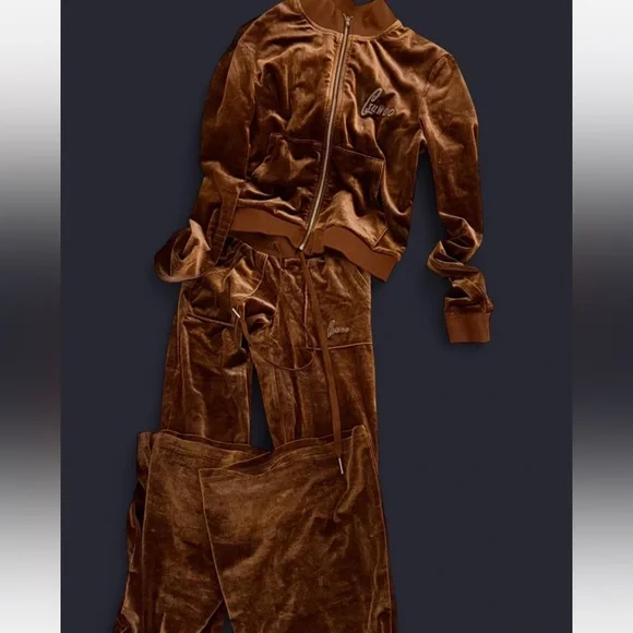 GSUWOO Vintage Velour Set Brown - Picture 3 of 5